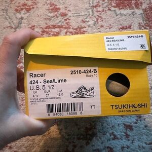 Tsukihoshi Racer Kids Sneakers - Sea and Lime